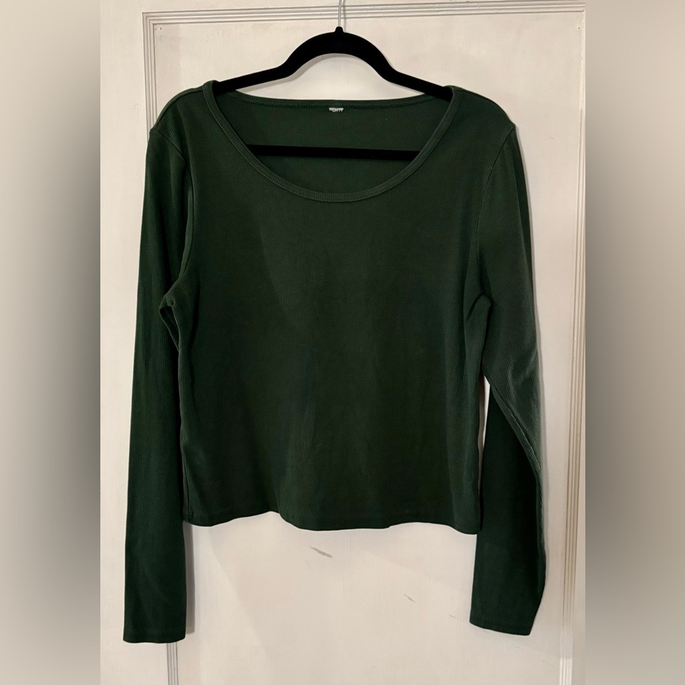 Pact Women's Mountain View Stretch Rib Crop Long Sleeve Top 2X